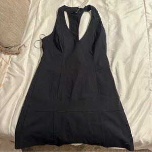 Urban Outfitters Black Racerback Drop Waist Mini Dress